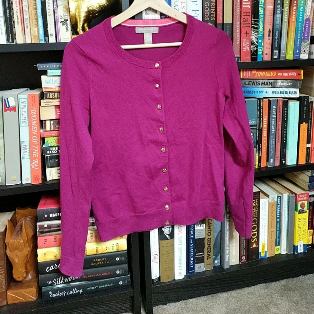 Banana Republic Purple Merino Wool Cardigan